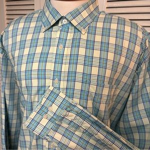 Alan Flusser Size XXL Long Sleeve Plaid Dress Shirt